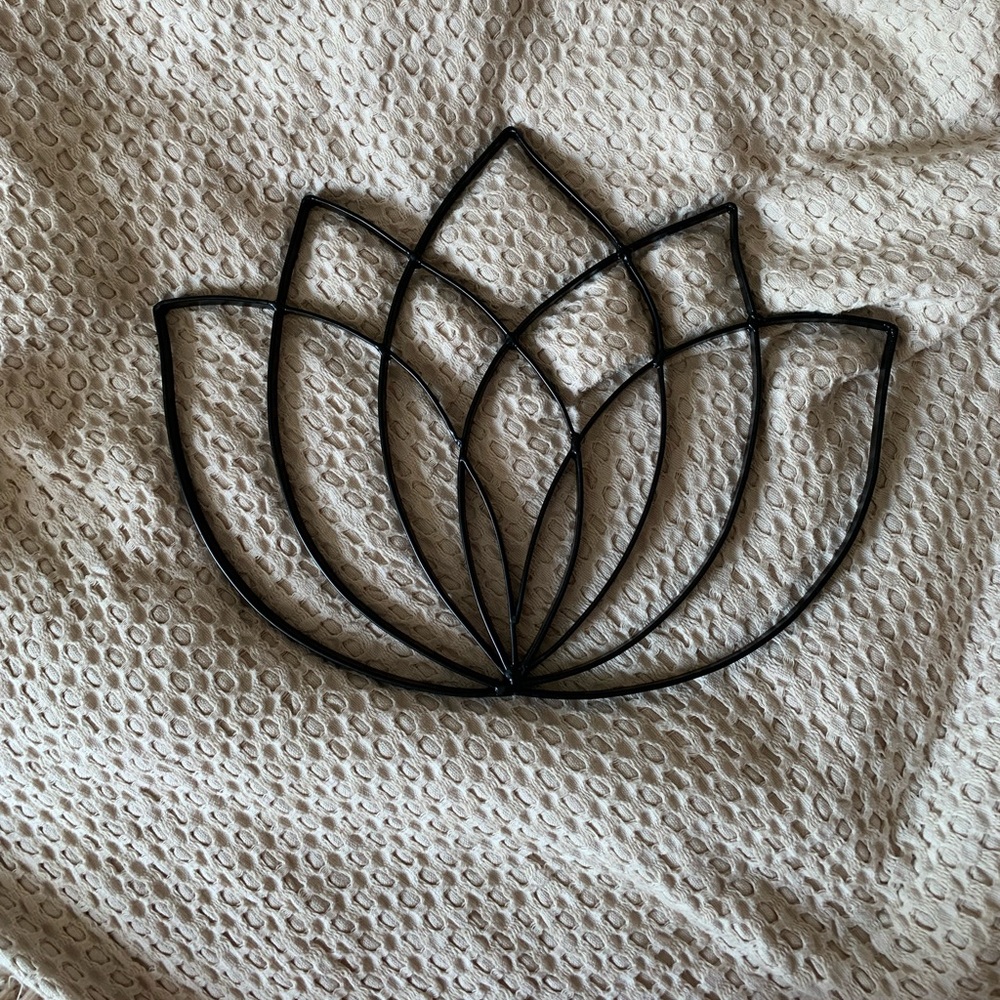 Black Metal Lotus Flower Wall Decor